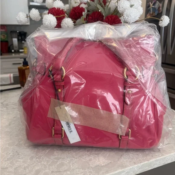 Dooney and Bourke large Florentine fuchsia satchel - Picture 3 of 13